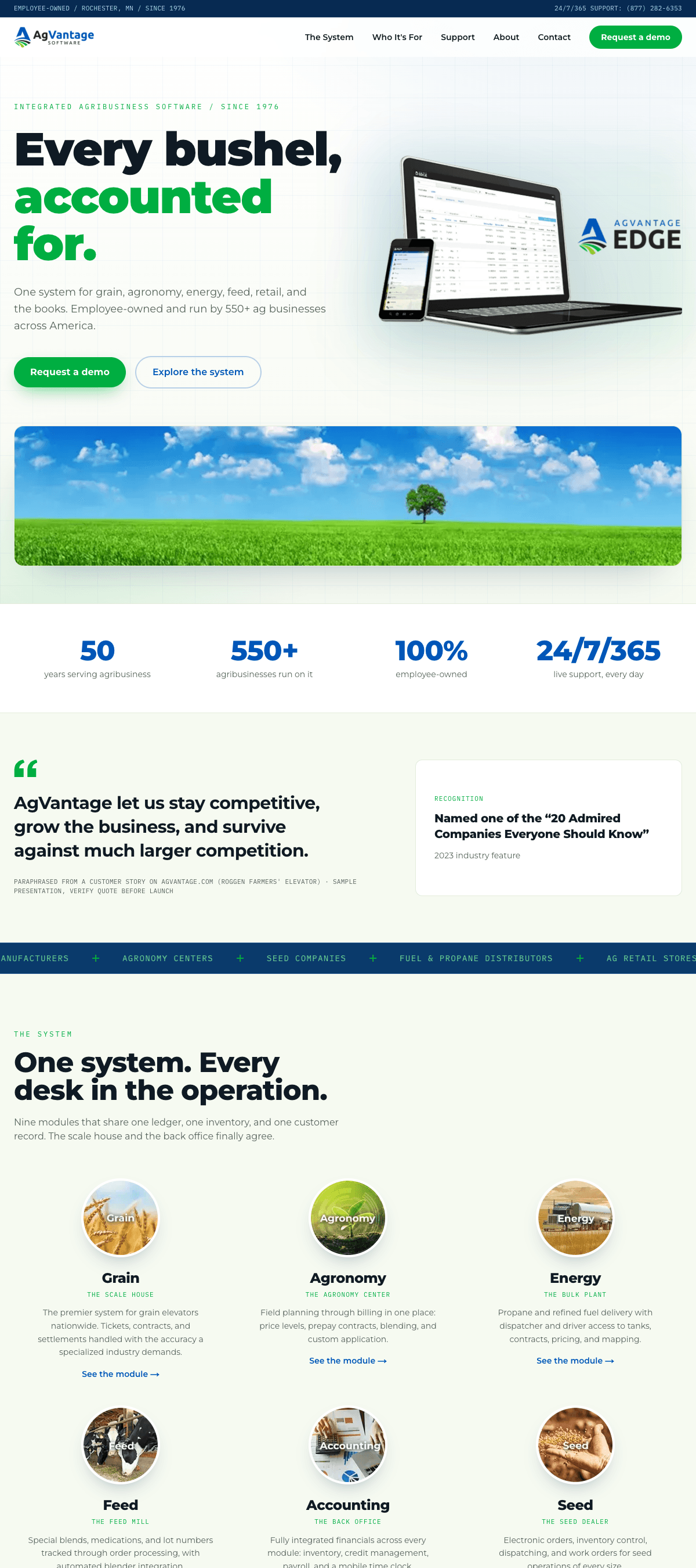 AgVantage Software website