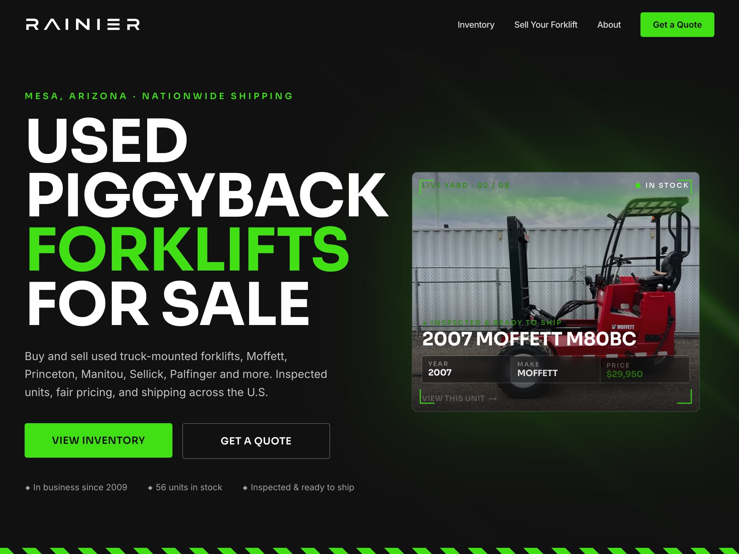 Rainier Machinery website